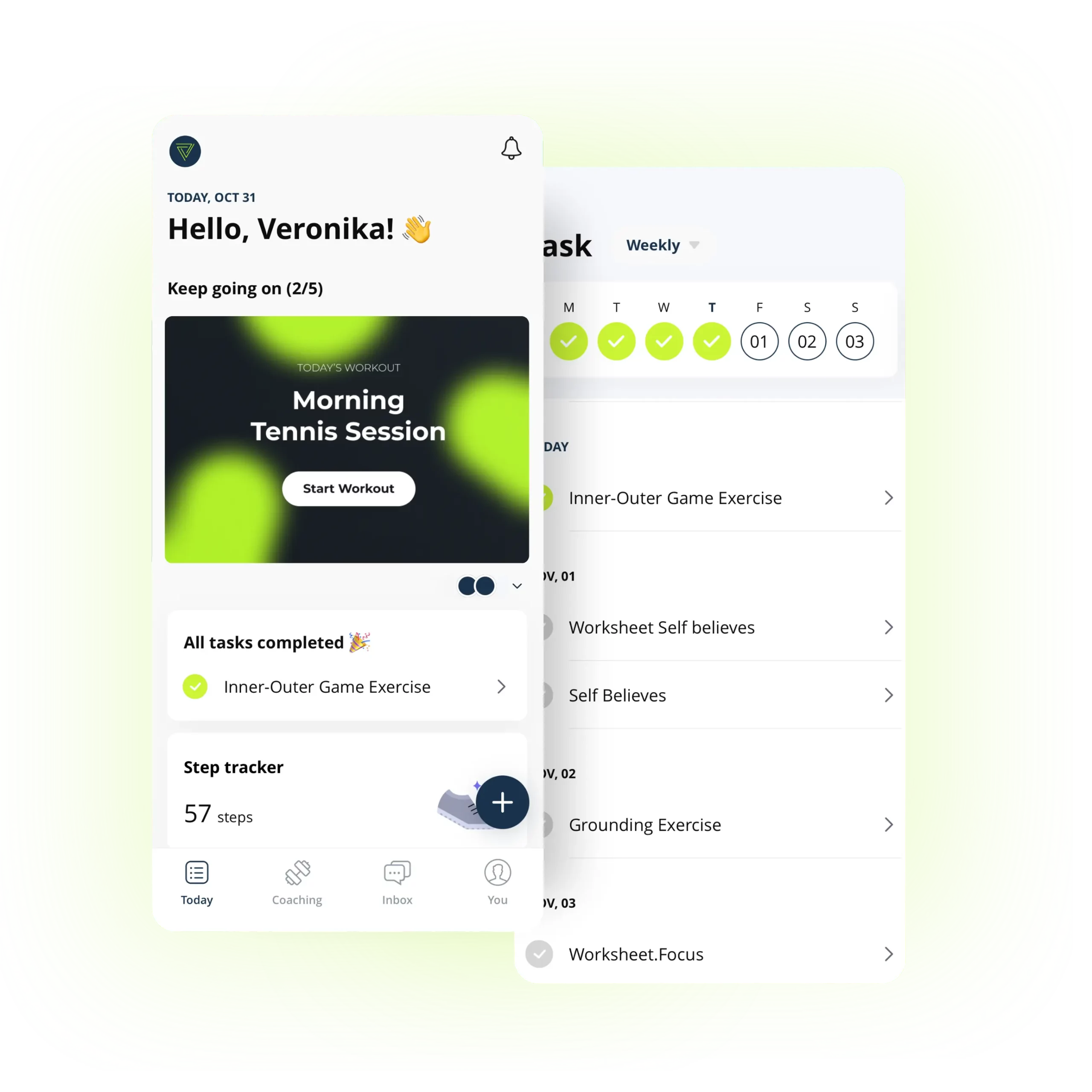 User-friendly tennis training mobile software